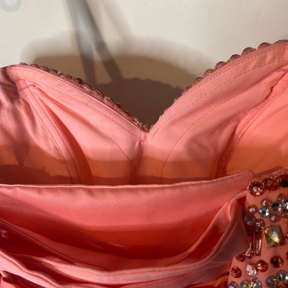 Mori Lee Pink Sweetheart Sleeveless Prom Gown - Picture 12 of 15